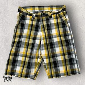 Beverly Hills Polo Club Youth Size 12 Boys Plaid Shorts 24x28l Summer Bottoms